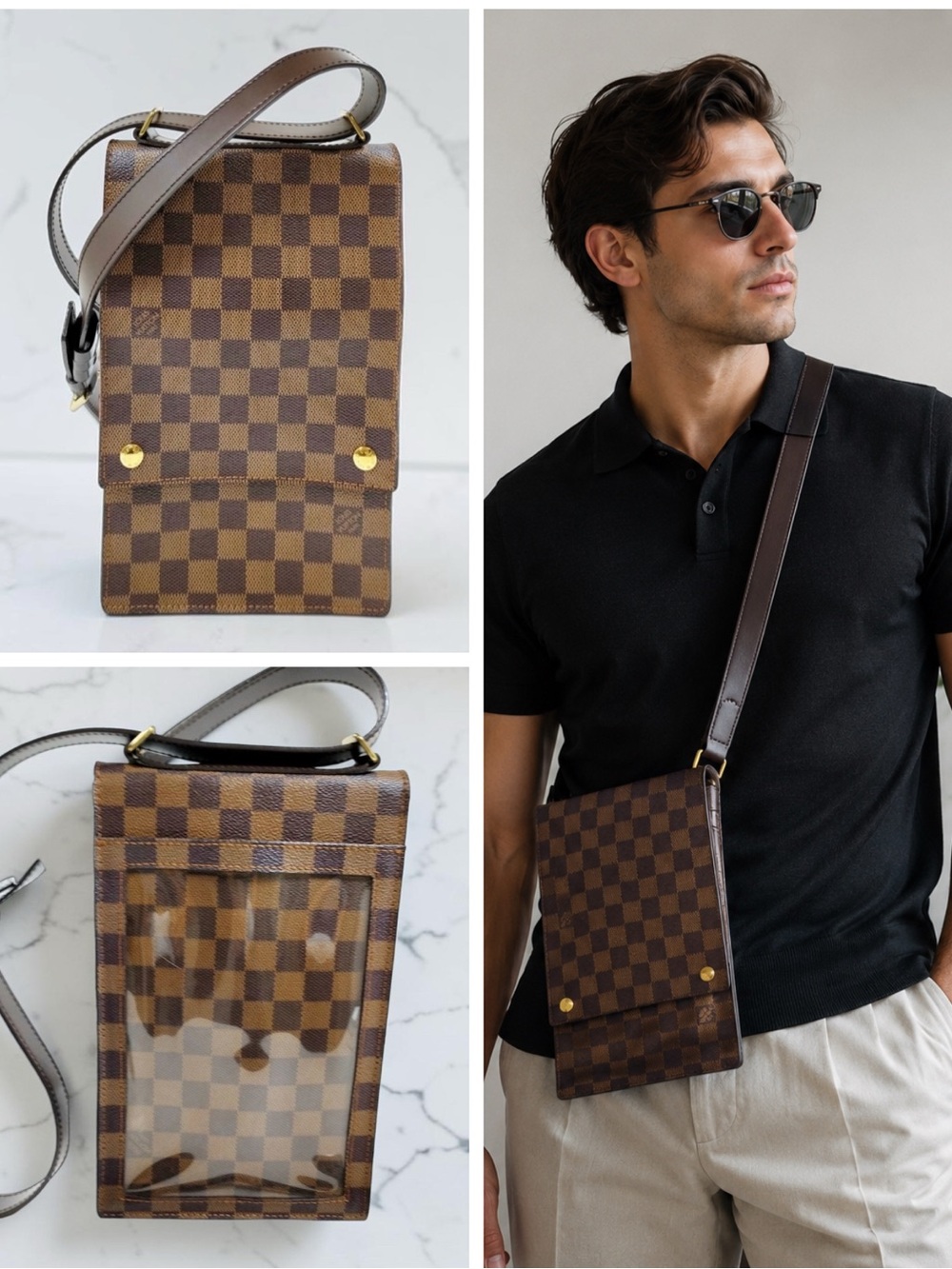 Louis Vuitton Damier Ebene Pochette Mathilda Crossbody Shoulder Bag